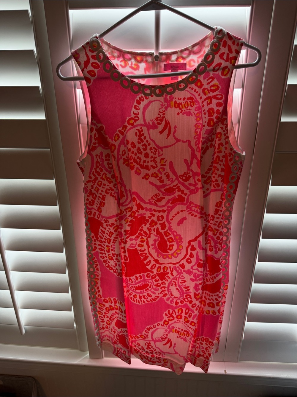 Lilly Pulitzer Hot Pink & Coral Printed Midi Shift Dress